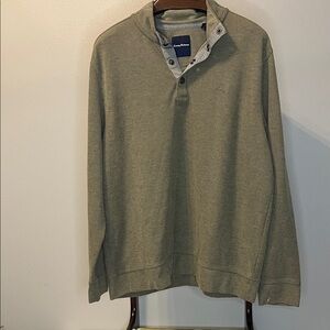 Tommy Bahama Men's Cold Springs Mock-Collar Henley Sweater in a green XL